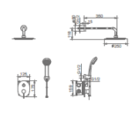Conjunto de ducha empotrado monomando  Moscú acero s.316 - Imagen 3