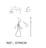 Conjunto ducha termostático empotrado Monza - Imagen 8