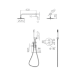 Conjunto ducha termostático empotrado Génova - Imagen 7