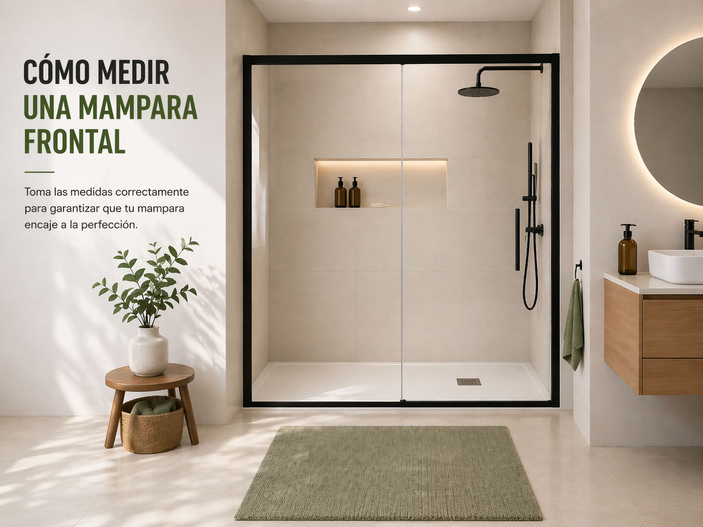 Cómo medir una mampara frontal