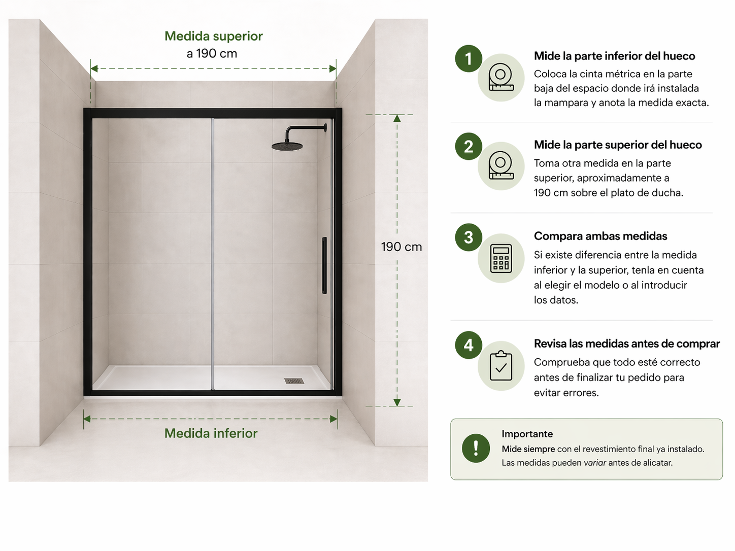 Esquema para medir mampara frontal