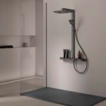 Columna de baño ducha con repisa en cristal templado IDALIA