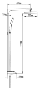 Columna de baño ducha con repisa en cristal templado IDALIA - Imagen 13