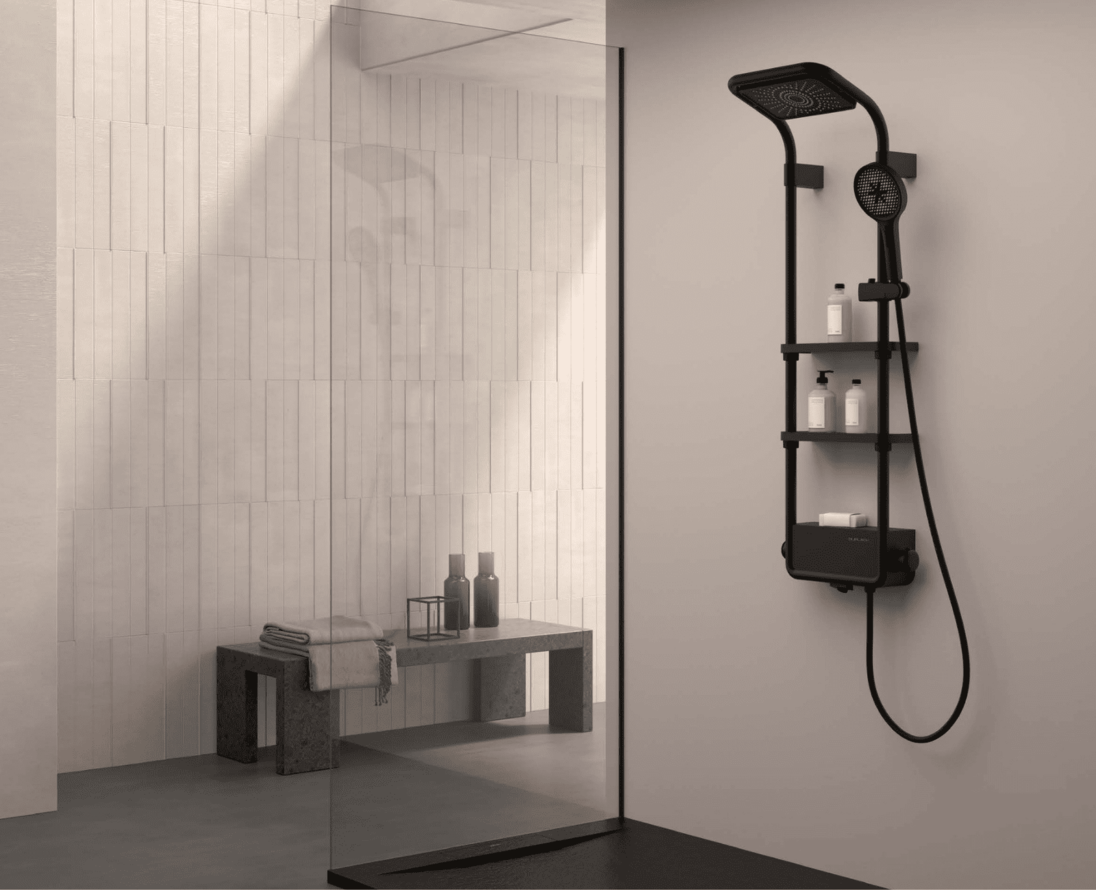 Untitled design (1) Columna de Baño-ducha con repisas KATIA - Imagen 1