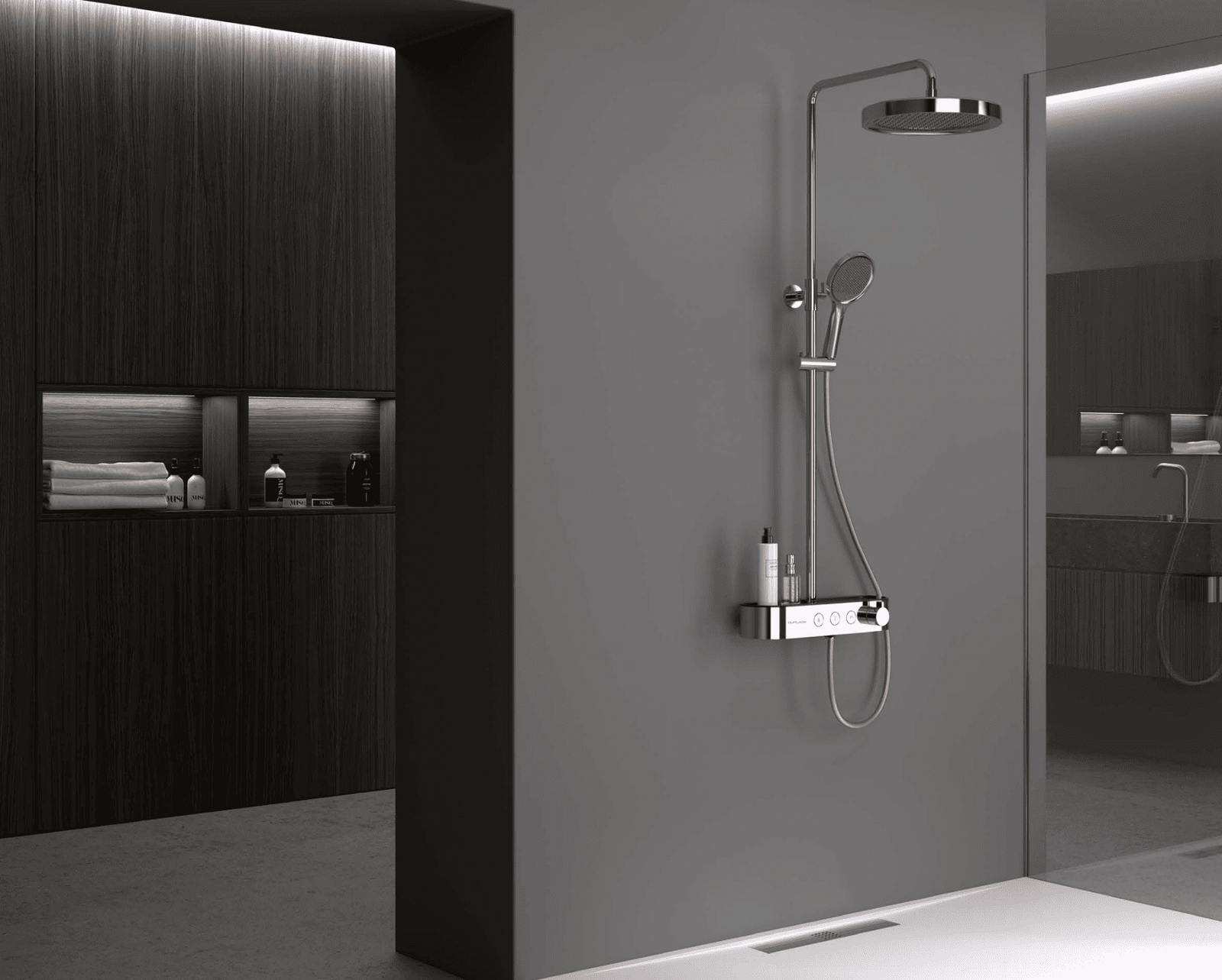Untitled design (9) Columna de ducha con repisa NIGEL - Imagen 1