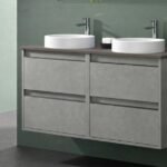 Mueble de baño modelo Nasu 2 cajones + 2 cajones 120cm con dos lavabos